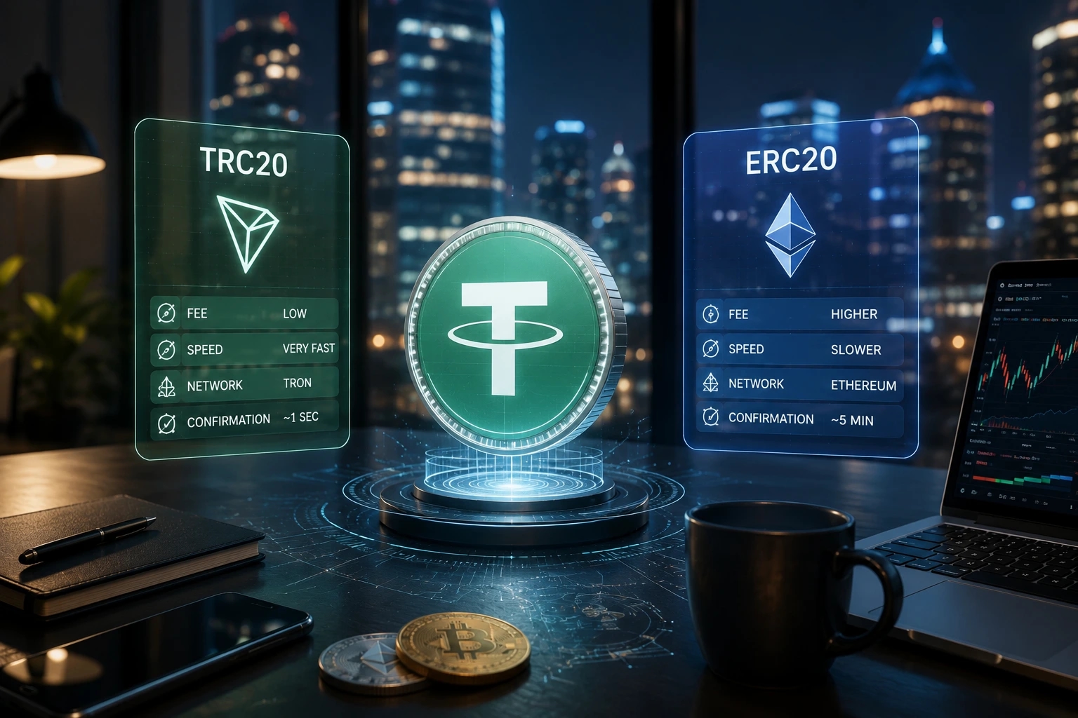USDT TRC20 или ERC20 в 2026 году: какую сеть выбрать для обмена